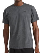 REEBOK MEN'S SMALL LOGO TEE, SIZE MEN M, CEE GREY, CHARCOAL HEATHER - M - Brand New