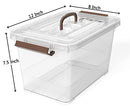 WYT Clear Plastic Storage Latch Box/Bins 3-Pack Organizer Brown Latching - Brand New