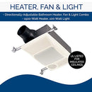BROAN 100 CFM FOR 4" DUCTS W/100W MAX INCANDESCENT LIGHT HEATER 100HL - WHITE - Like New