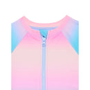 NO BOUNDARIES GIRLS ZIP UP RASH GUARD ONE PIECE SWIMSUIT, SIZE M - BLUE LARK - Brand New