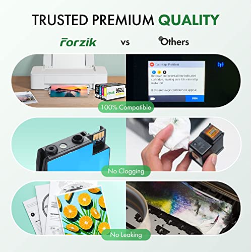 Forzik Compatible 952XL Ink Cartridge Replacement for HP 952 952XL 4 Pack - Brand New