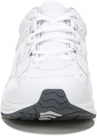 VIONIC 23WALK LEATHER TEXTILE WOMEN'S LOW TOP WIDE WIDTH - SIZE: 7.5W - WHITE - Like New