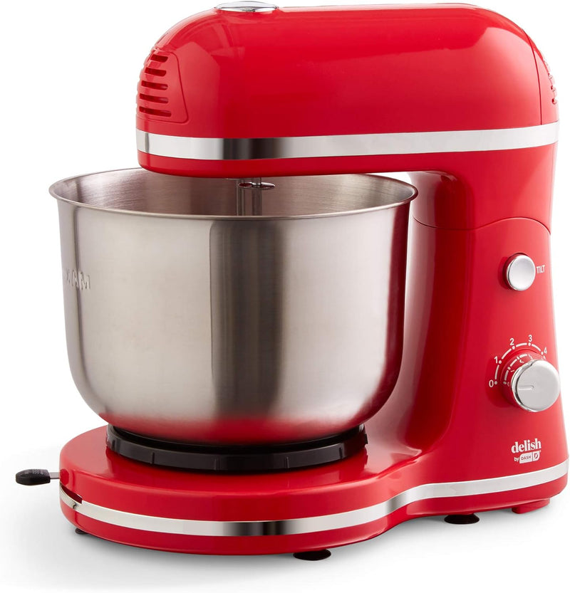 DASH Delish by DASH Compact Stand Mixer, 3.5 Quart DCSM350GBRD02 - Red Like New