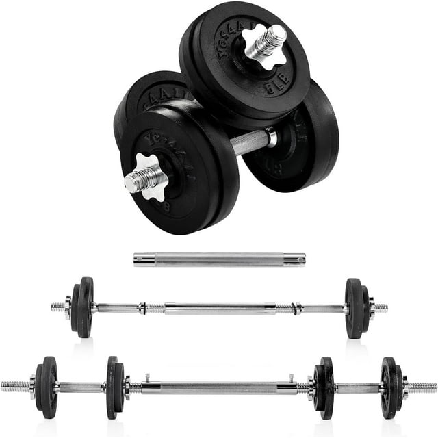 YES4ALL ADJUSTABLE DUMBBELL, 60 LBS WITH CONNECTOR - BLACK - Scratch & Dent