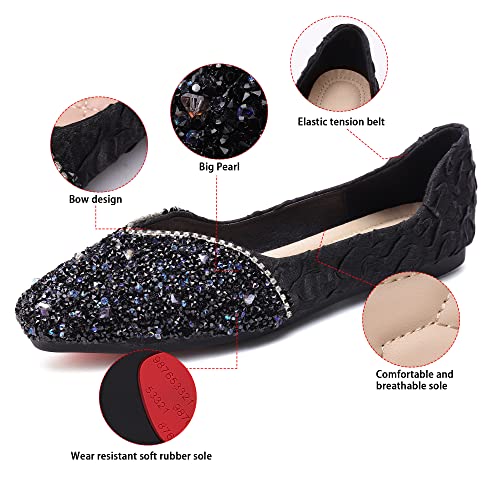 Women's Casual Comfort Moscasin Penny Loafers Slip On Shoes, Size 8.5, Black - Brand New