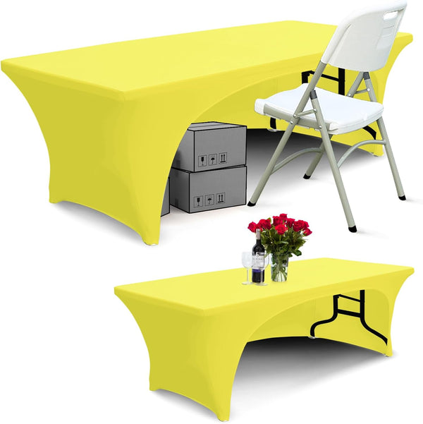 ABCCANOPY 2PCS 4 FT SPANDEX TABLE COVER - YELLOW - Like New
