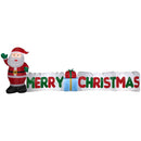 GEMMY 12' AIRBLOWN INFLATABLE SANTA CLAUS W/MERRY CHRISTMAS SIGN DECORATION RED - Like New