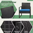 TOZEY 3-PIECE PATIO SETS STEEL OUTDOOR WICKER PATIO FURNITURE SETS - BLACK/BLUE - Like New
