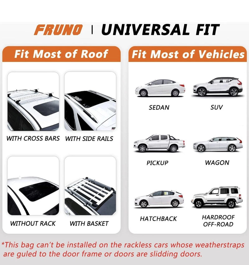 FRUNO 15 CUBIC FEET ROOFTOP CARGO CARRIER WATERPROOF VEHICLE CARGO CARRIER ROOF - Like New
