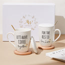 AW BRIDAL CERAMIC ENGAGEMENT GIFTS FOR COUPLE MUGS LEGAVE COFFEE WHITE 12 OZ - Like New