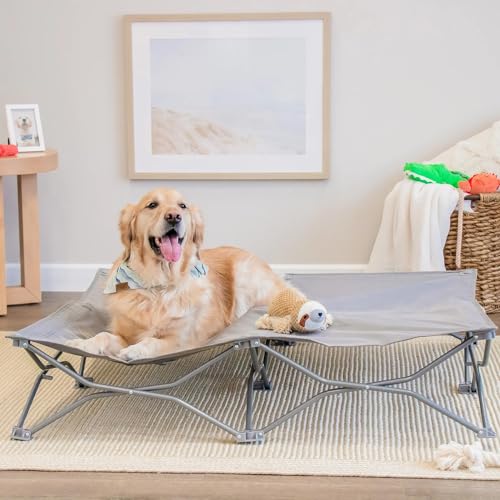 CARLSON THE POTABLE PUP PET BED FOR HOME OR ON THE GO 47" BY 47" - GRAY - Like New