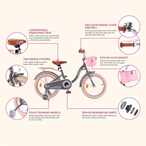 Royalbaby Princess Girls Kids Bike 14 Inch Bicycle with Basket - Scratch & Dent