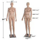 Female Mannequin Full Body Dress Form Stand 69" Adjustable Plastic - WHITE - Brand New