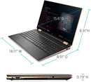 For Parts: HP Spectre X360 15.6" UHD TOUCH i7-10510U 16GB 512GB SSD MX330 - Black -NO POWER