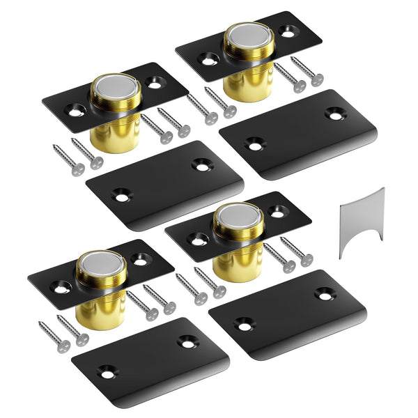 CILINWAN SILENT BALL CATCH ADJUSTABLE STRONG MAGNET DOOR CATCH 4 PACK - BLACK - Like New