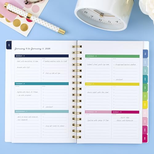 AT-A-GLANCE 2026 Planner, Weekly & Monthly, 5.5" x 8.5", Small, Happy Stripe - Brand New