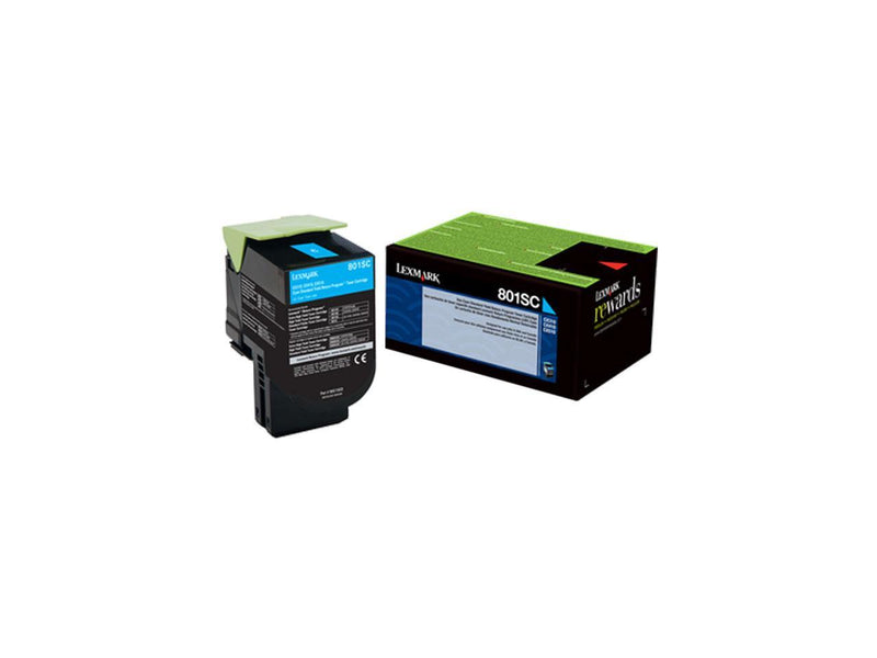 Lexmark 80C1SC0 Return Program Toner Cartridge - Cyan