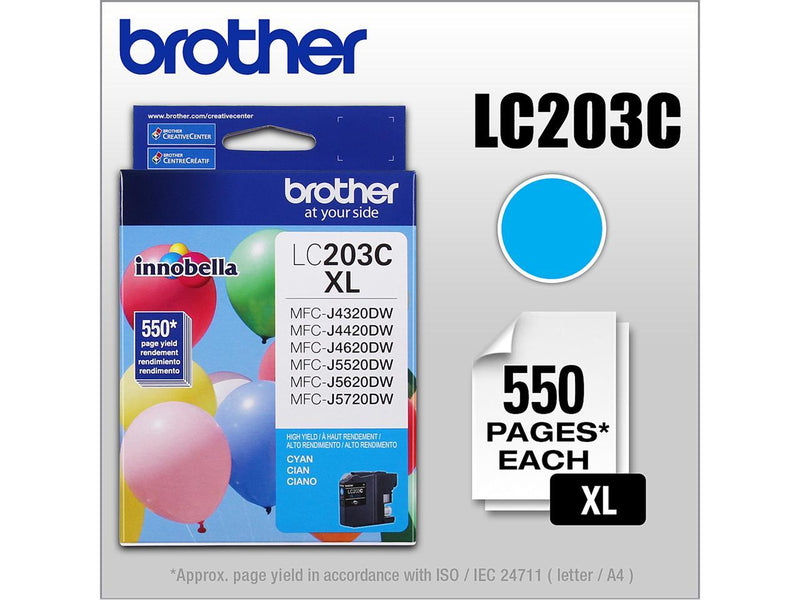 Brother LC203C High Yield Innobella Ink Cartridge - Cyan