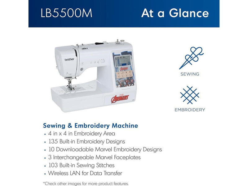 Brother LB5500M Marvel 2-in-1 Combo Sewing & Embroidery Machine