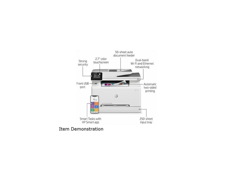 HP LaserJet M283fdw MFP Color Multifunction Laser Printer, 7KW75A