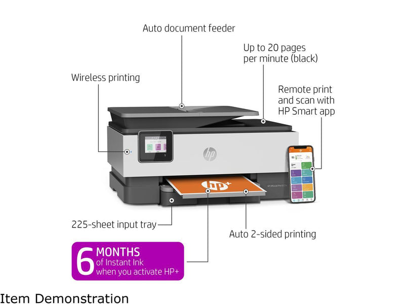 HP OfficeJet Pro 8025e Wireless Color All-in-One Printer with bonus 6