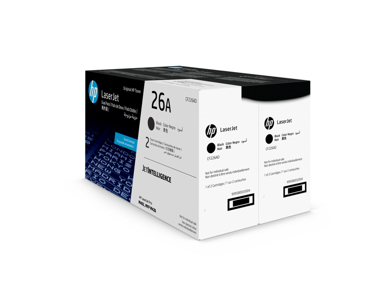 HP 26A Toner Cartridge - Black - 2 Pack CF226AD