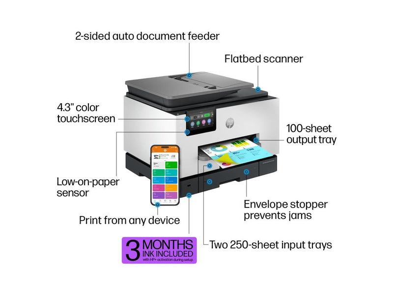 HP OfficeJet Pro 9135e Wireless All-in-One Printer with Bonus 3-Month Supply of