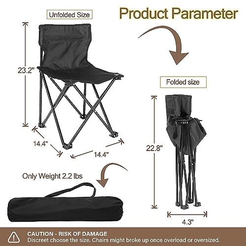 YSSOA FNCHARCAMP Portable Folding Camping Chair Adult Carry Bag - Black - Like New