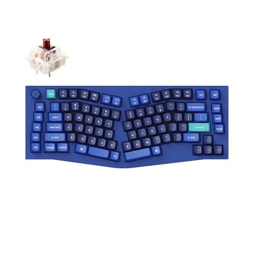 KEYCHRON Q10 WIRED CUSTOM MECHANICAL KEYBOARD KNOB 75% ALICE - NAVY BLUE - Like New