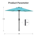 Simple Deluxe 7.5ft Patio Umbrella Outdoor Table Market Yard Umbrella -Turquoise - Like New
