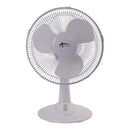 ALERA 12" 3-SPEED OSCILLATING DESK FAN, PLASTIC - WHITE - Like New
