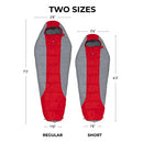TETON SPORTS 5F DEGREE SLEEPING BAG WEIGHT 5F SHORT RED - Like New
