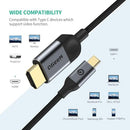 QGEEM USB C TO HDMI CABLE ADAPTER 4K, 6FT - GRAY - Like New