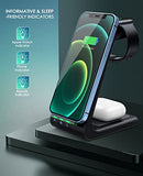 LABJOB 3 IN 1 WIRELESS CHARGING STATION FOR IPHONE, WATCH, AIRPODS T3 - BLACK - Like New