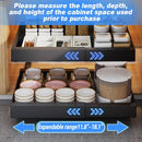 MCBECDY EXPANDABLE PULL OUT CABINET ORGANIZER WITH SLIDING DRAWER - BLACK - Like New