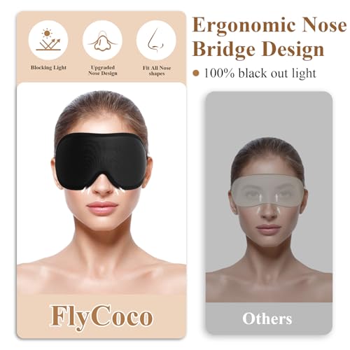 FLYCOCO SLEEP MASK - 3D CONTOURED CUP, AIR M AT240711001 - CLASSIC BLACK - Like New