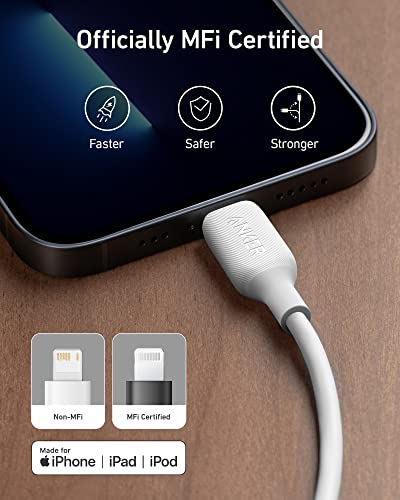 ANKER POWERLINE III LIGHTING TO USB-C CABLES (6FT) A8833 - WHITE - Like New