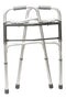 HEALTHLINE Junior Folding Walker Lightweight Deluxe 2Button 5inch Wheels Silver - Like New