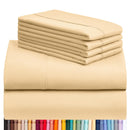 LUXCLUB 6 PC SHEET SET BED SHEETS DEEP POCKETS 18" KING - BUTTER - Brand New