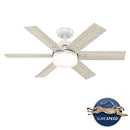 Hunter 44 "Indoor Ceiling Fan with LED Light Remote Control Pacer 51205 - White - Like New