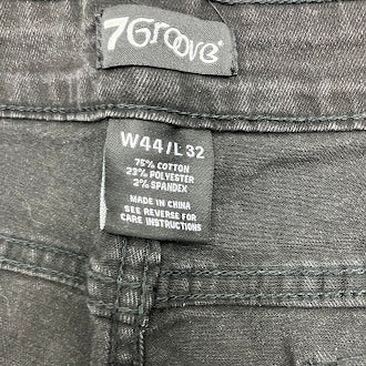 7GROOVE MEN'S JEANS STRAIGHT DENIM - SIZE: MEN 44/32 - BLACK WASHED - Brand New