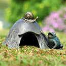 SPI Home Aluminum Toad House with Snail and Toad Figurine - Brand New