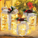 LAMGOA Christmas Lighted Present Boxes Decorations Plug-In Warm White 70 LED - Like New