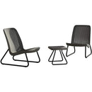 KETER 17197637 RIO 2 SEATER RATTAN OUTDOOR PATIO GARDEN FURNITURE SET - GRAPHITE - Like New