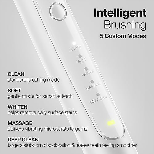 AQUASONIC ELITE ULTRA-WHITENING TOOTHBRUSH ADA 8 PROFLEX BRUSH - WHITE - Like New