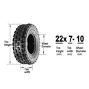 MaxAuto Set of 4 Sport ATV Tires 22x7-10 Front & 20x10-9 Rear UTV Tires 4PR - Brand New