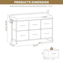 LEADPRO DRESSER FOR BEDROOM 6 DRAWERS LED TV STAND CHEST STORAGE 5730002 - WHITE - Like New