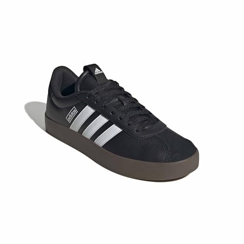 ADIDAS MENS VL COURT 3.0 SHOES SIZE MEN 8.5 BLACK/WHITE/GUM-ID6286 - Like New