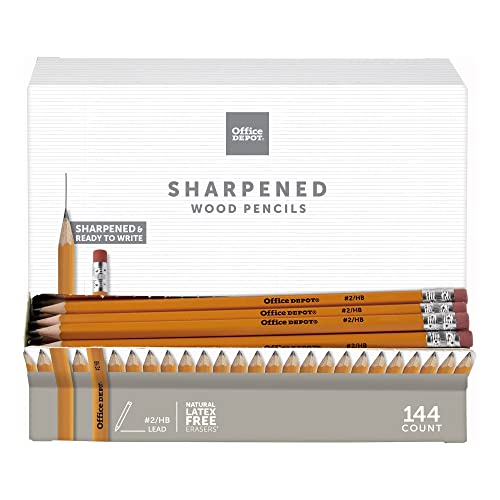 OFFICE DEPOT GRAVITY FEED WOODCASE PRE SHARPENED HB HARDNESS BOX OF 144 - YELLOW - Like New