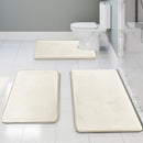 Clara Clark 3 Piece Bathroom Rugs Bath Mat Set, Bath Mats for Bathroom - White - Brand New